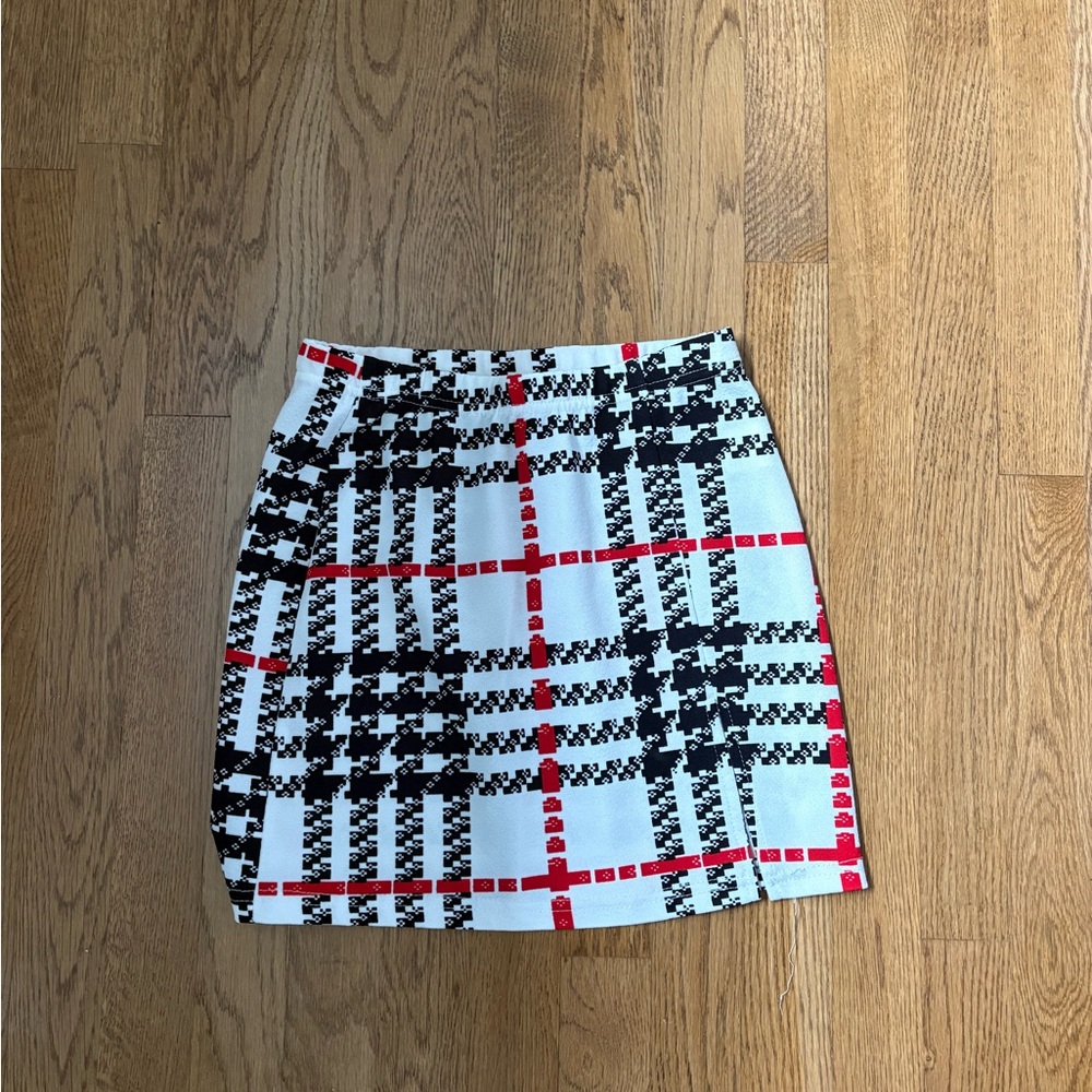 SHEIN Black and White Pencil Mini Skirt Casual
